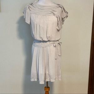 Max Studio Polka Dot Dress Waist Tie Ruffle Bow Dainty Holiday XS Boho